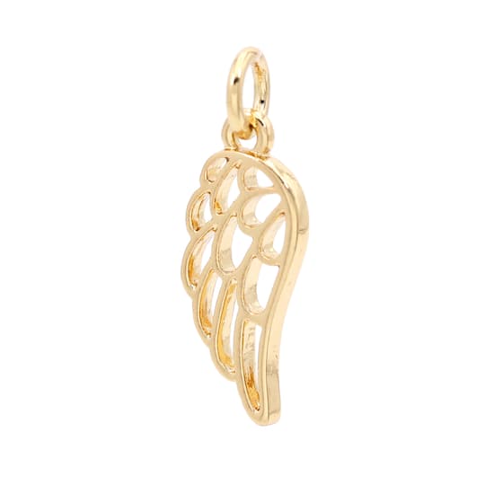 12 Pack: 14K Gold Plated Wing Charm by Bead Landing™
